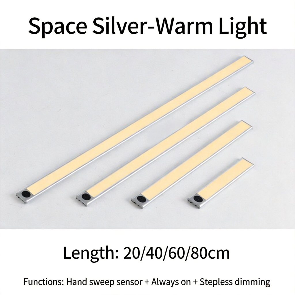 Touchless LED Cabinet Light with Hand Wave Control, Slim Profile, No Wiring Needed for Home Improvement