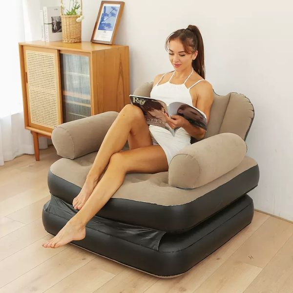 Brown Inflatable Chaise Lounge Chair